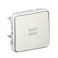 Кнопочный выключатель с подсветкой, Н.О. контакт - Программа Plexo - белый - 10 A