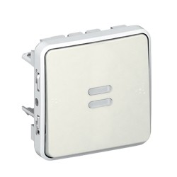 Кнопочный выключатель с подсветкой, Н.О. контакт - Программа Plexo - белый - 10 A