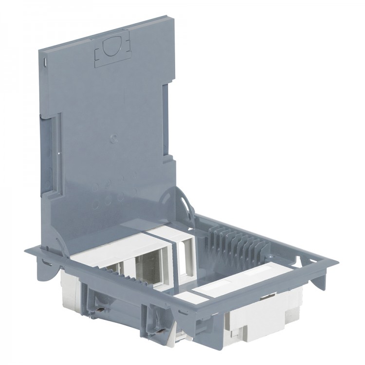 Напольная коробка с глубиной 65 мм - неукомплектованная - 4х2 модуля + 2х1 модуль -антикоррозийное п