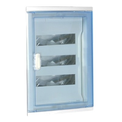 Щит встраиваемый Nedbox - с синей полупрозрачной скругленной дверью - 3 рейки - 36+6 модулей