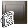 Розетка немецкий стандарт - 2К+3 - с защитными шторками - белая лицевая панель - Galea Life