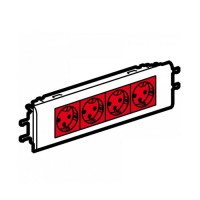 Розетка DLP 65мм немецкий стандарт 4x2К+З с мех. блокировкой, Красный. Mosaic