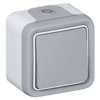 Кнопочный выключатель - Н.О. контакт - 10 A - Серый - Программа Plexo