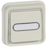 Кнопочный выключатель с подсветкой с держателем этикетки - Н.О. + Н.З. контакты - Белый - Программа Plexo