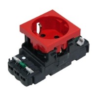 Розетка 2К+3 - для установки в кабель-канале - автоматические клеммы - с механической блокировкой, Красный. Mosaic
